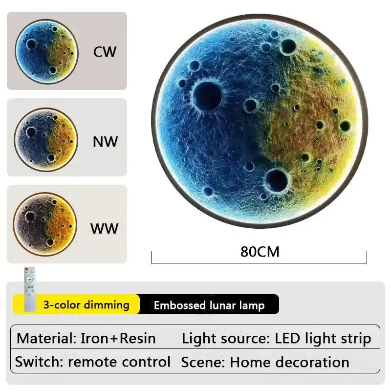 3D Moon LED Wall Lamp - Wall Decor-MinimalisticDecor.com