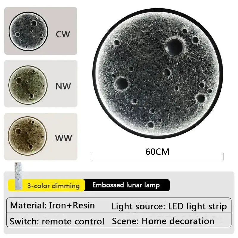 3D Moon LED Wall Lamp - Wall Decor-MinimalisticDecor.com