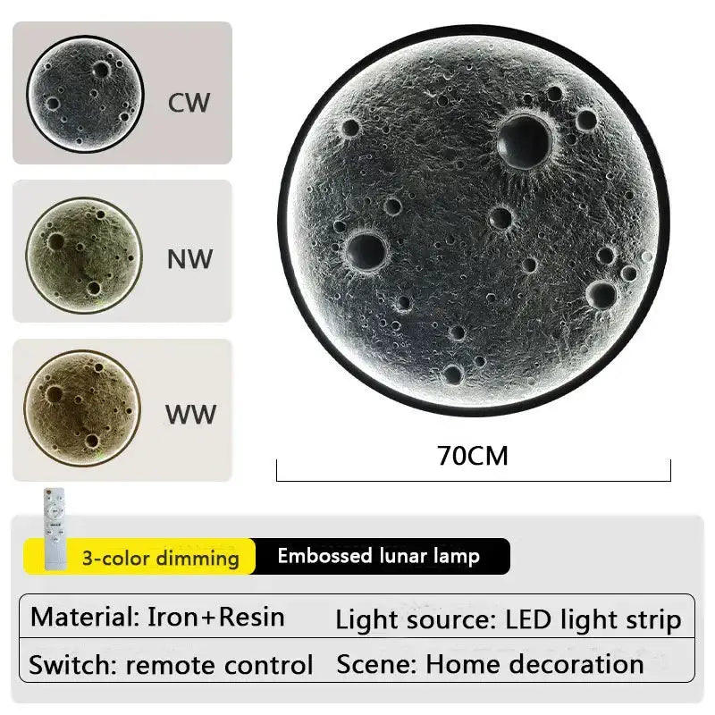 3D Moon LED Wall Lamp - Wall Decor-MinimalisticDecor.com