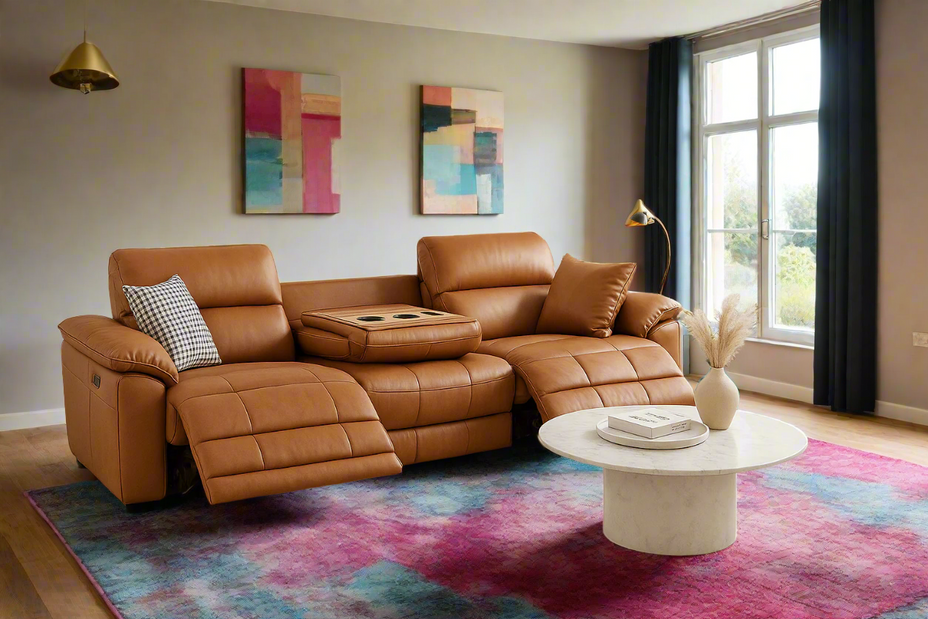 Loveseat Nappa Leather Recliner Sofa