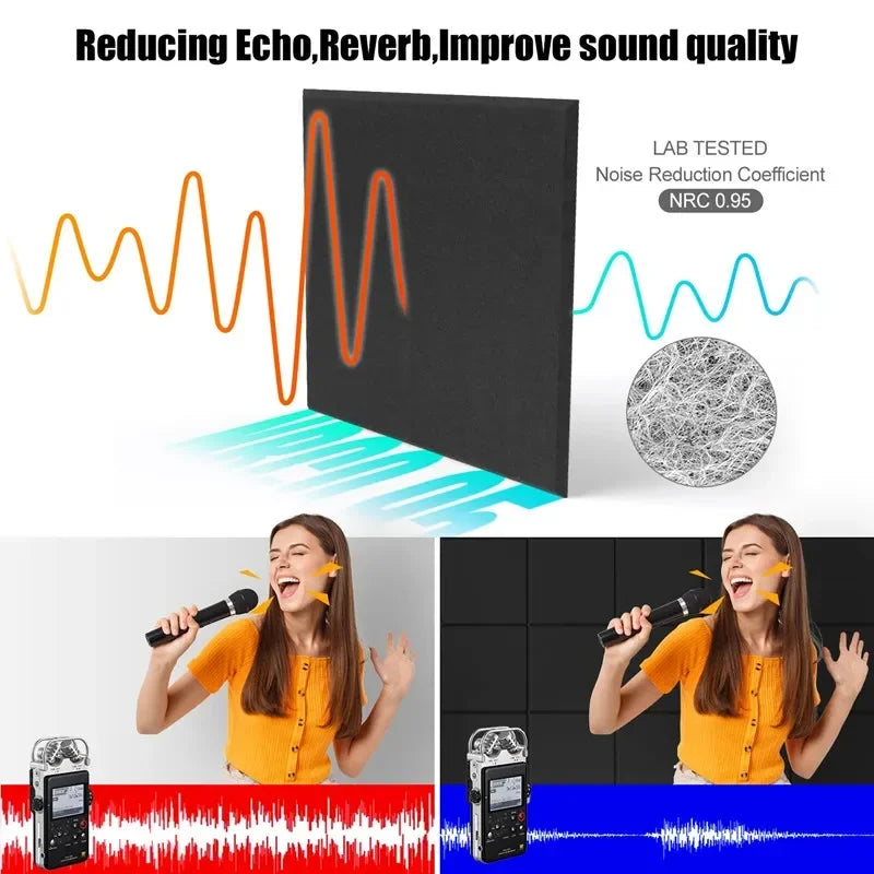 Felt Acoustic Wall Panels – Soundproof Noise Reduction Tiles