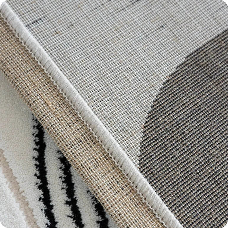 Abstract Black & White High Pile Tufted Rug-MinimalisticDecor.com