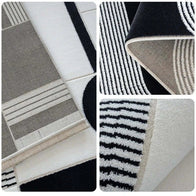 Abstract Black & White High Pile Tufted Rug-MinimalisticDecor.com
