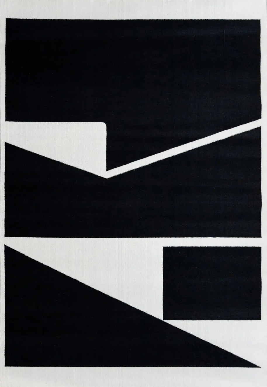 Abstract Black & White High Pile Tufted Rug-MinimalisticDecor.com