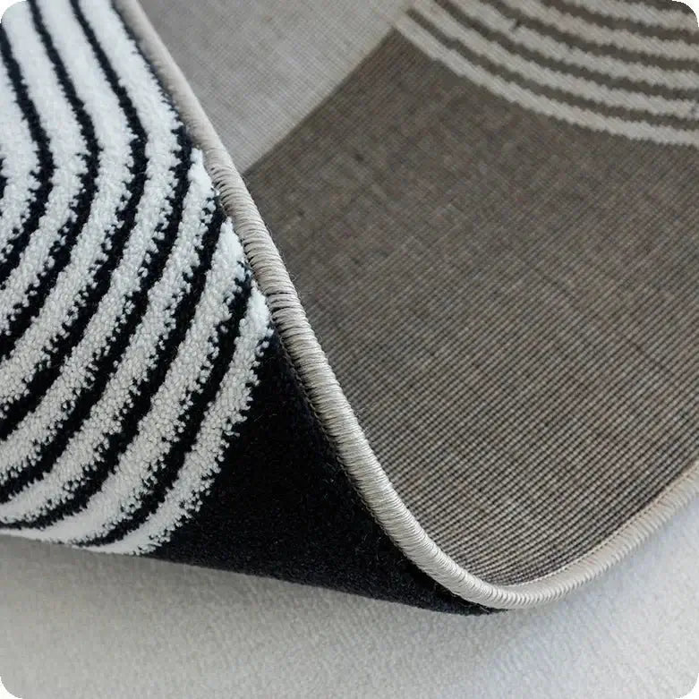 Abstract Black & White High Pile Tufted Rug-MinimalisticDecor.com