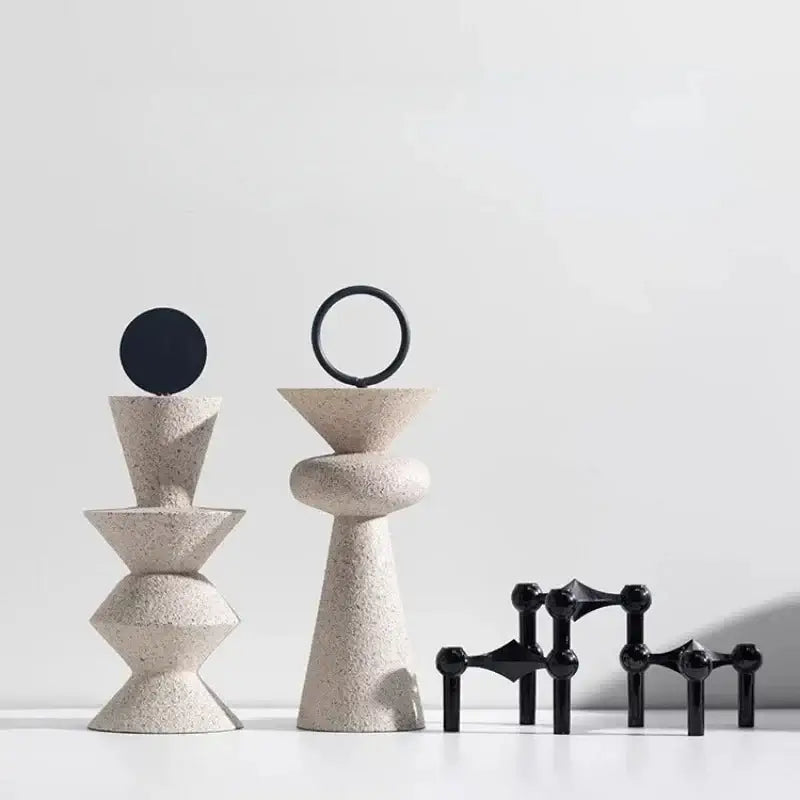 Abstract Geometric Sandstone Statue Art-MinimalisticDecor.com