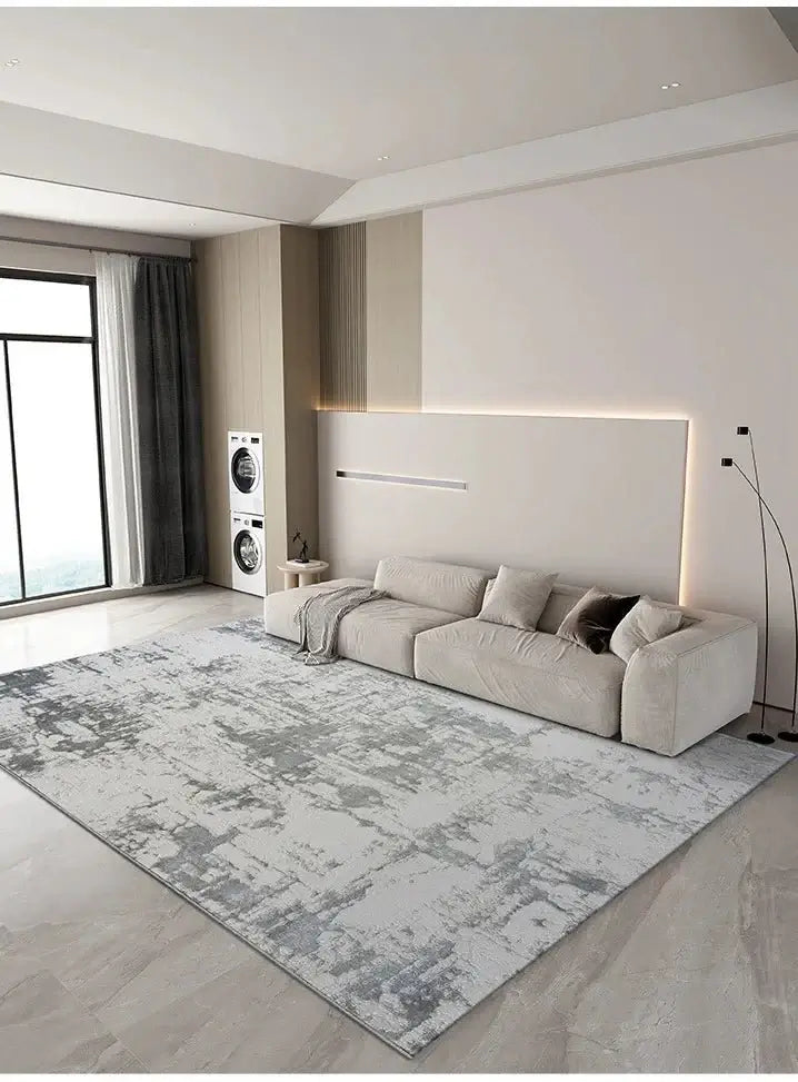 Abstract Gray High Pile Tufted Rug-MinimalisticDecor.com