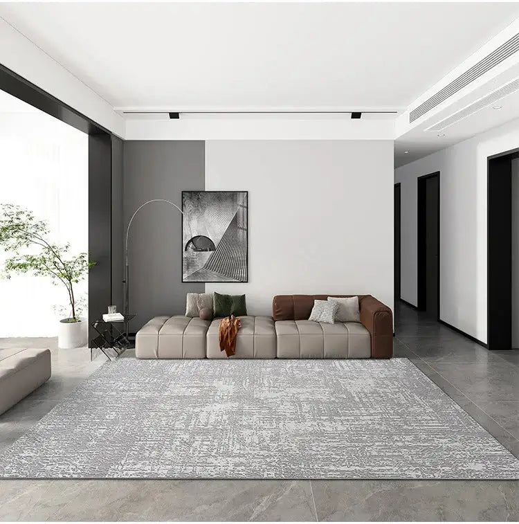 Abstract Gray High Pile Tufted Rug-MinimalisticDecor.com