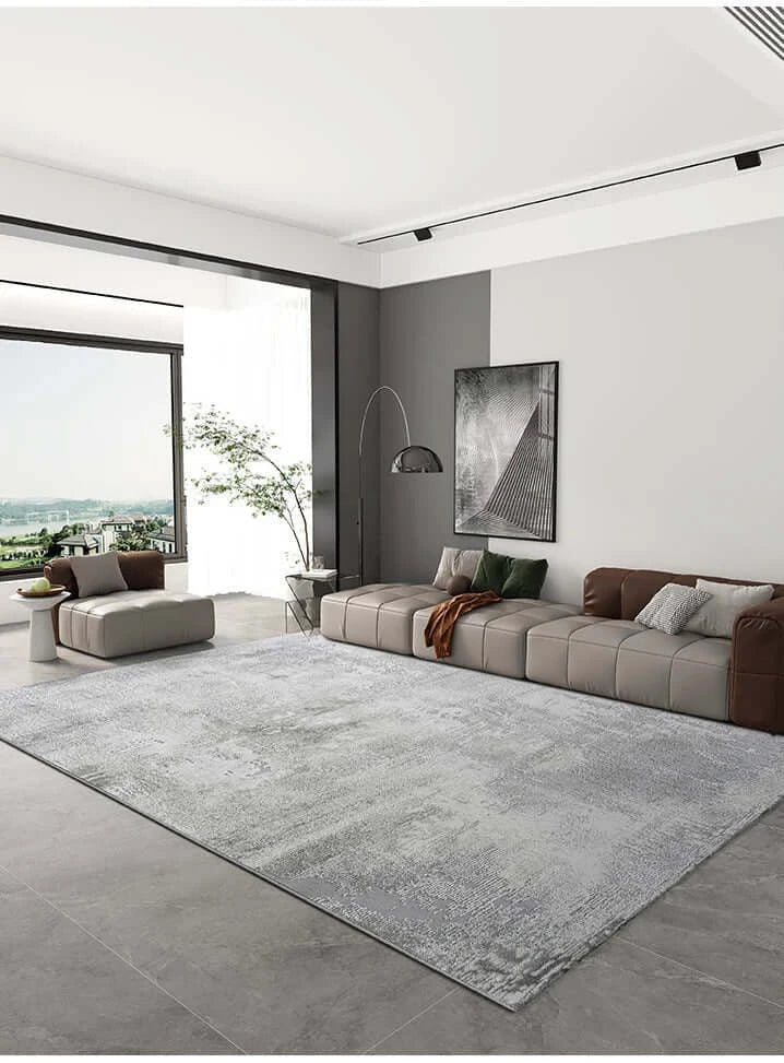 Abstract Gray High Pile Tufted Rug-MinimalisticDecor.com