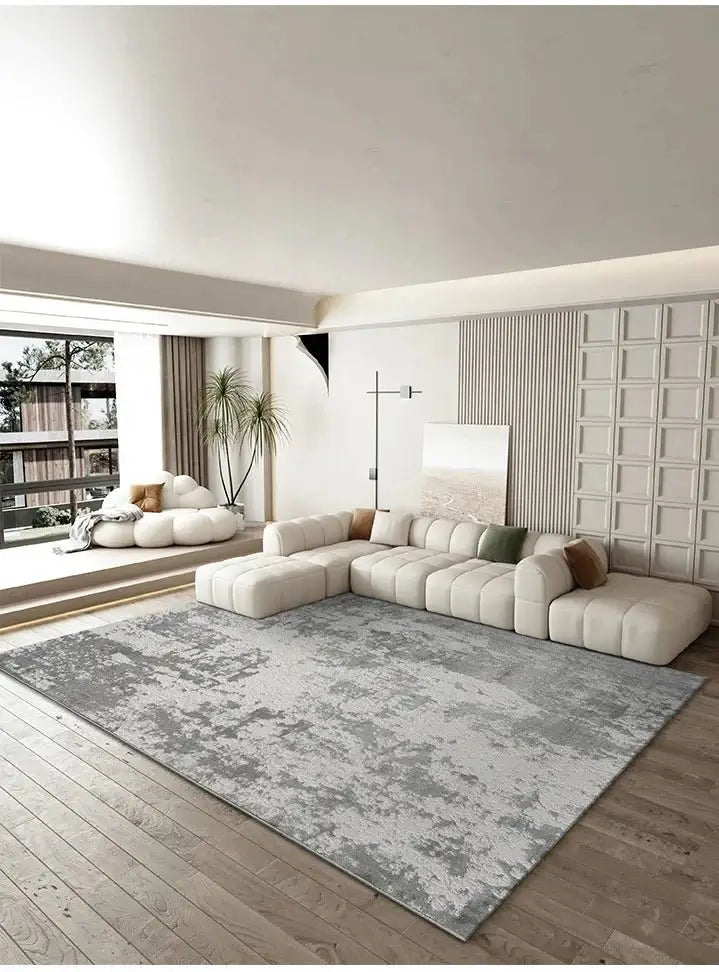 Abstract Gray High Pile Tufted Rug-MinimalisticDecor.com