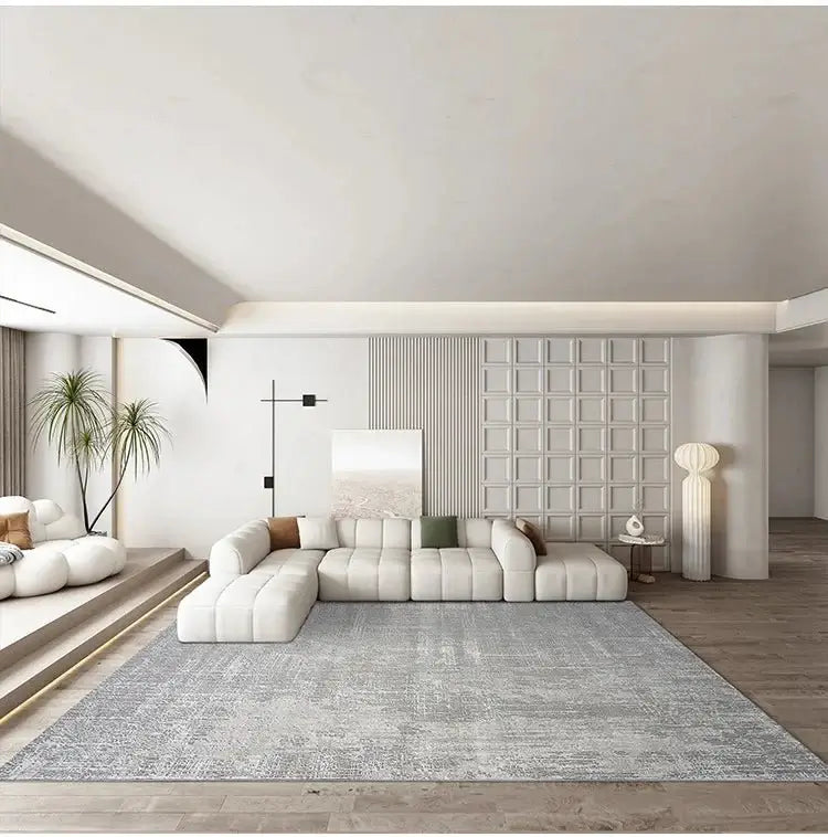 Abstract Gray High Pile Tufted Rug-MinimalisticDecor.com