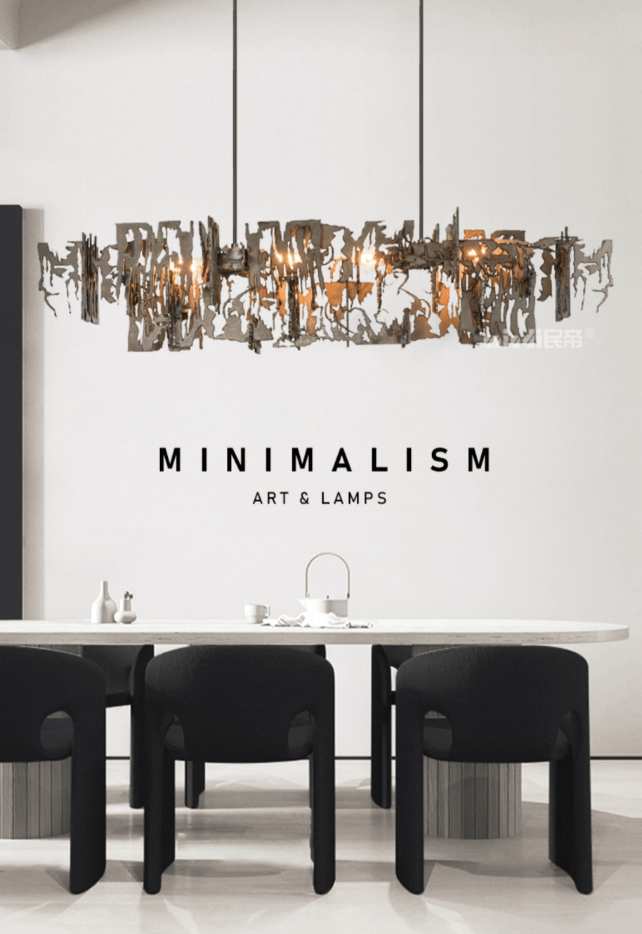 Abstract Metal Chandelier: Lighting Fixture-MinimalisticDecor.com