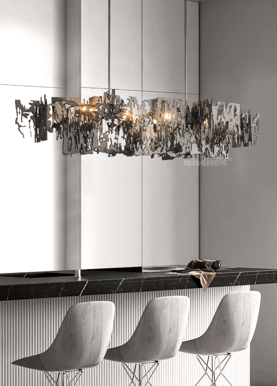 Abstract Metal Chandelier: Lighting Fixture-MinimalisticDecor.com