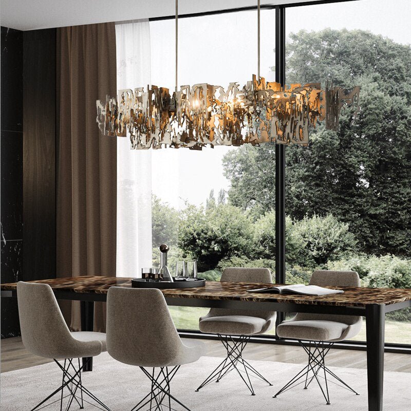 Abstract Metal Chandelier: Lighting Fixture-MinimalisticDecor.com