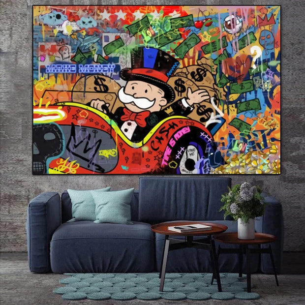 Abstract Mr Monopoly Wall Art Canvas Wall Art-MinimalisticDecor.com