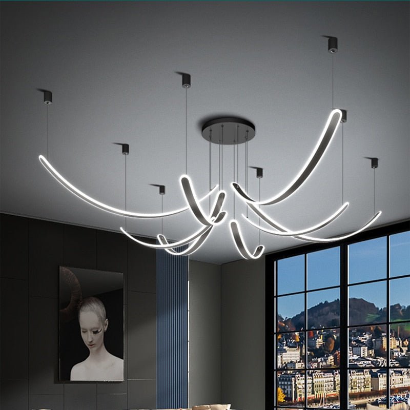 Acrylic Belts Chandelier: Sleek and Stylish Lighting-MinimalisticDecor.com