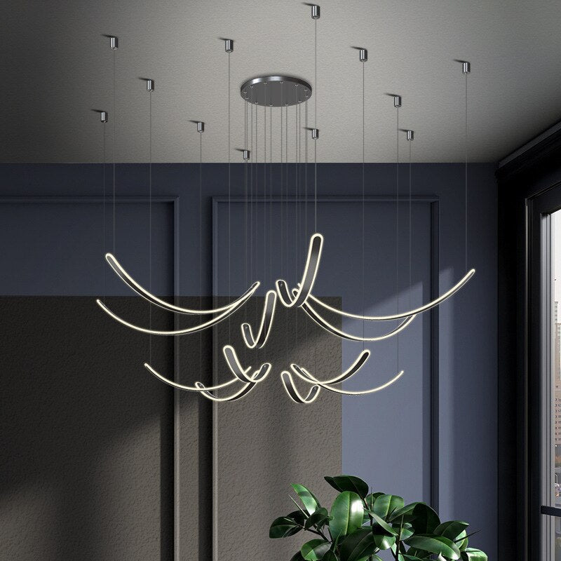 Acrylic Belts Chandelier: Sleek and Stylish Lighting-MinimalisticDecor.com