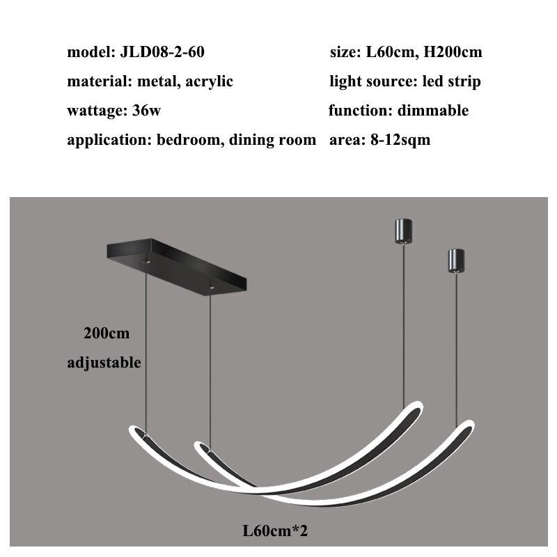 Acrylic Belts Chandelier: Sleek and Stylish Lighting-MinimalisticDecor.com