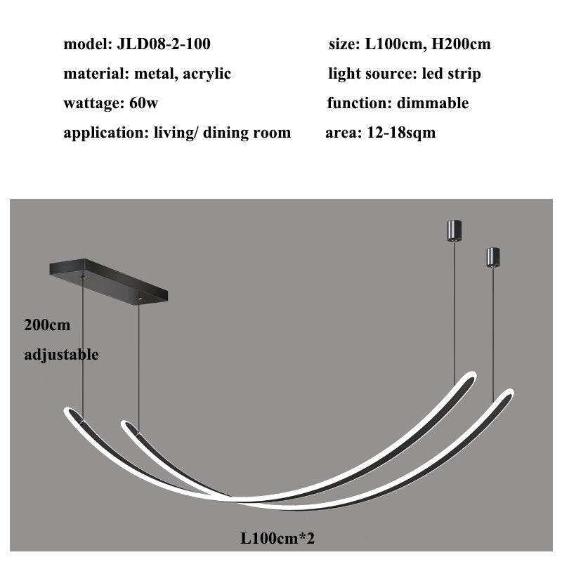 Acrylic Belts Chandelier: Sleek and Stylish Lighting-MinimalisticDecor.com