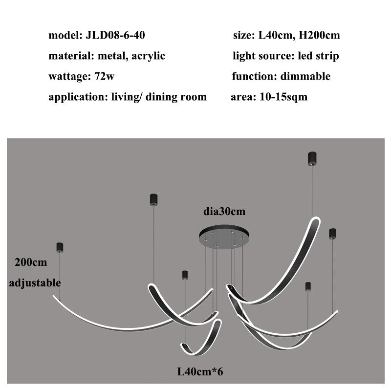 Acrylic Belts Chandelier: Sleek and Stylish Lighting-MinimalisticDecor.com