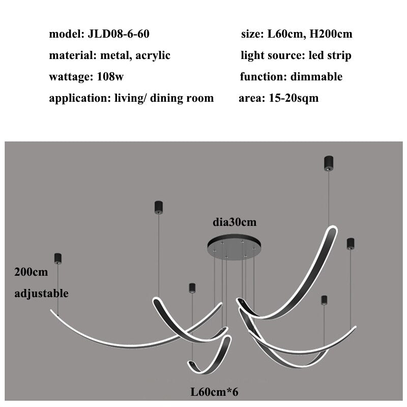 Acrylic Belts Chandelier: Sleek and Stylish Lighting-MinimalisticDecor.com