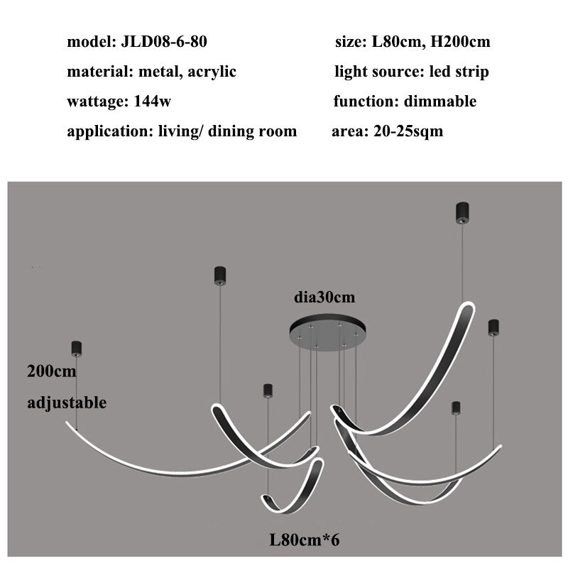 Acrylic Belts Chandelier: Sleek and Stylish Lighting-MinimalisticDecor.com