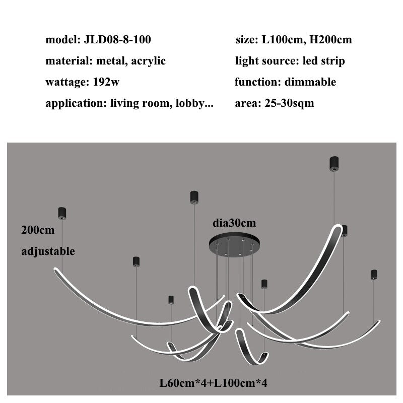 Acrylic Belts Chandelier: Sleek and Stylish Lighting-MinimalisticDecor.com