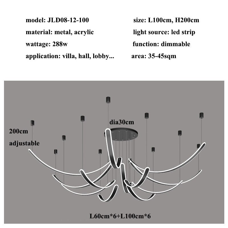 Acrylic Belts Chandelier: Sleek and Stylish Lighting-MinimalisticDecor.com