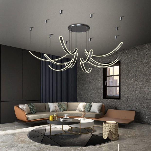 Acrylic Belts Chandelier: Sleek and Stylish Lighting-MinimalisticDecor.com