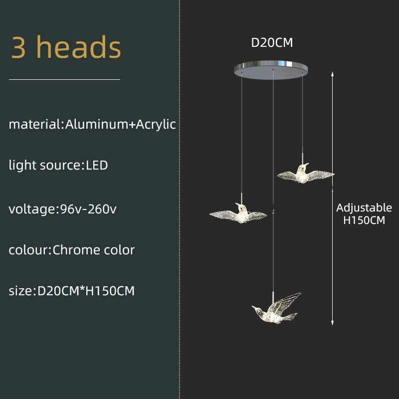 Acrylic Glass humming Birds Chandelier-MinimalisticDecor.com