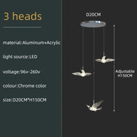 Acrylic Glass humming Birds Chandelier-MinimalisticDecor.com