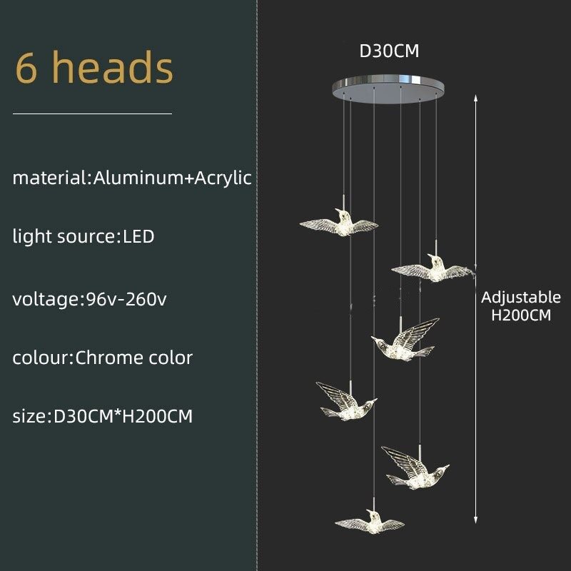 Acrylic Glass humming Birds Chandelier-MinimalisticDecor.com