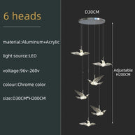 Acrylic Glass humming Birds Chandelier-MinimalisticDecor.com