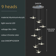 Acrylic Glass humming Birds Chandelier-MinimalisticDecor.com