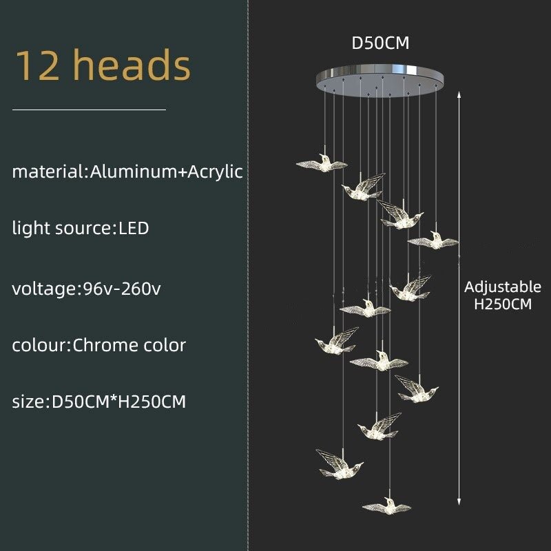 Acrylic Glass humming Birds Chandelier-MinimalisticDecor.com