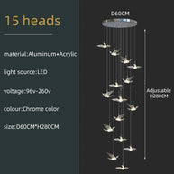 Acrylic Glass humming Birds Chandelier-MinimalisticDecor.com