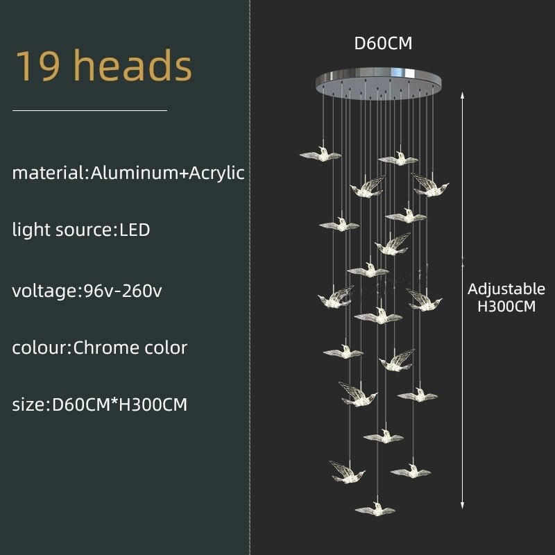 Acrylic Glass humming Birds Chandelier-MinimalisticDecor.com