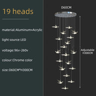 Acrylic Glass humming Birds Chandelier-MinimalisticDecor.com