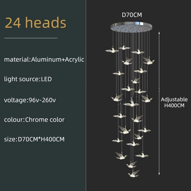 Acrylic Glass humming Birds Chandelier-MinimalisticDecor.com