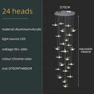 Acrylic Glass humming Birds Chandelier-MinimalisticDecor.com