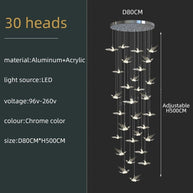 Acrylic Glass humming Birds Chandelier-MinimalisticDecor.com