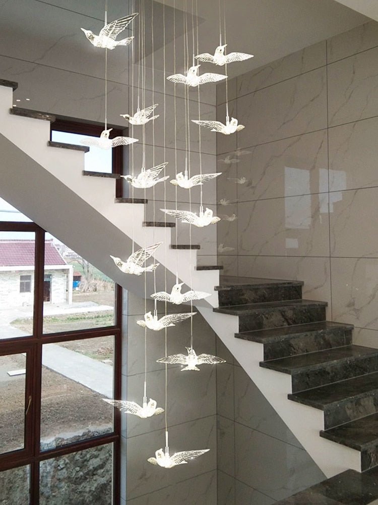 Acrylic Glass humming Birds Chandelier-MinimalisticDecor.com