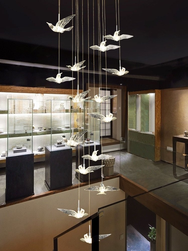 Acrylic Glass humming Birds Chandelier-MinimalisticDecor.com