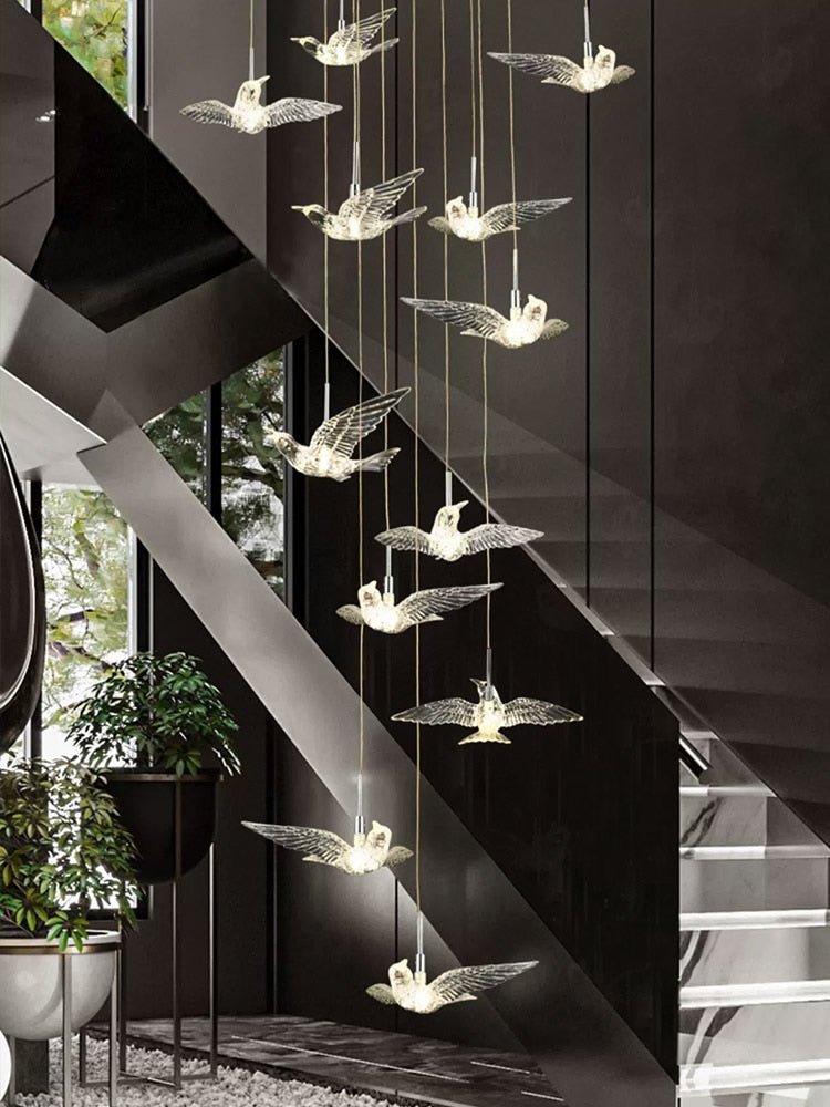 Acrylic Glass humming Birds Chandelier-MinimalisticDecor.com