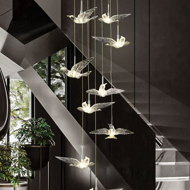 Acrylic Glass humming Birds Chandelier-MinimalisticDecor.com