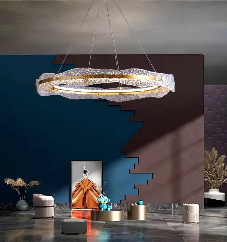 Acrylic Glass Rings Bezel Chandelier Lighting-MinimalisticDecor.com