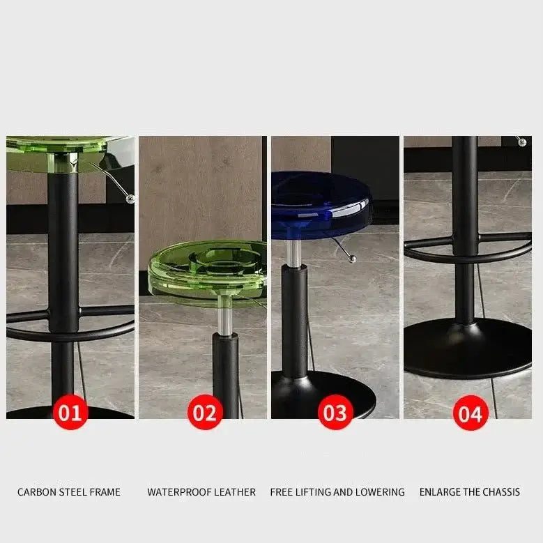 Acrylic High-End Kitchen Island Counter bar Stool-MinimalisticDecor.com