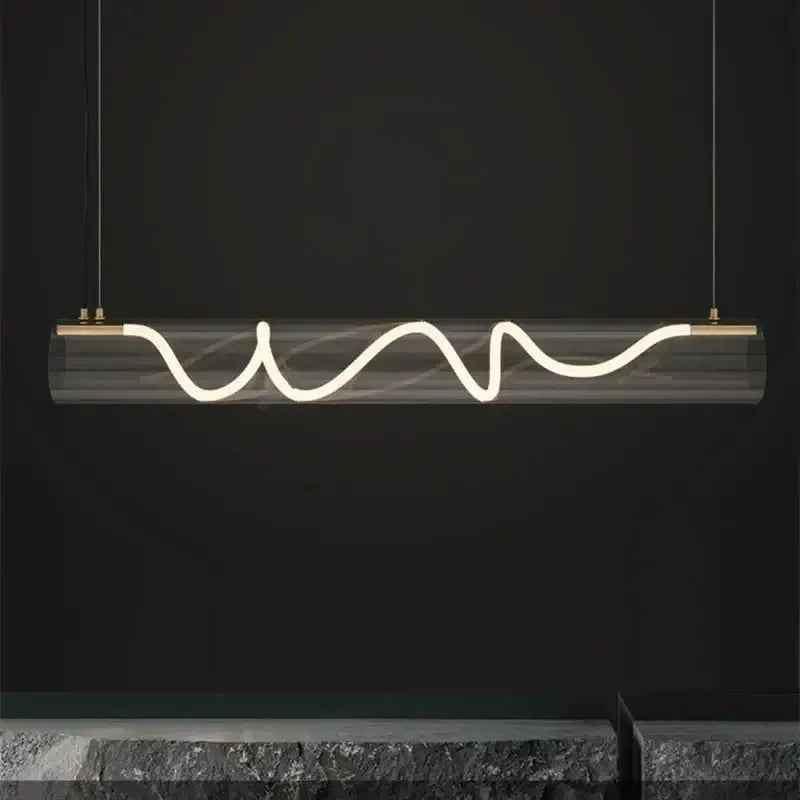 Acrylic Long Tube LED Pendant Island Light-MinimalisticDecor.com