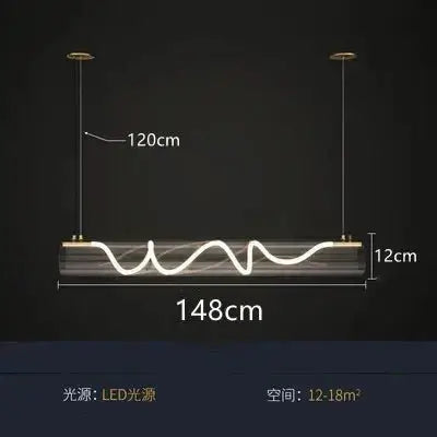 Acrylic Long Tube LED Pendant Island Light-MinimalisticDecor.com