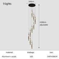 Acrylic Spiral Stairs Chandelier – Lighting for Large Spaces-MinimalisticDecor.com